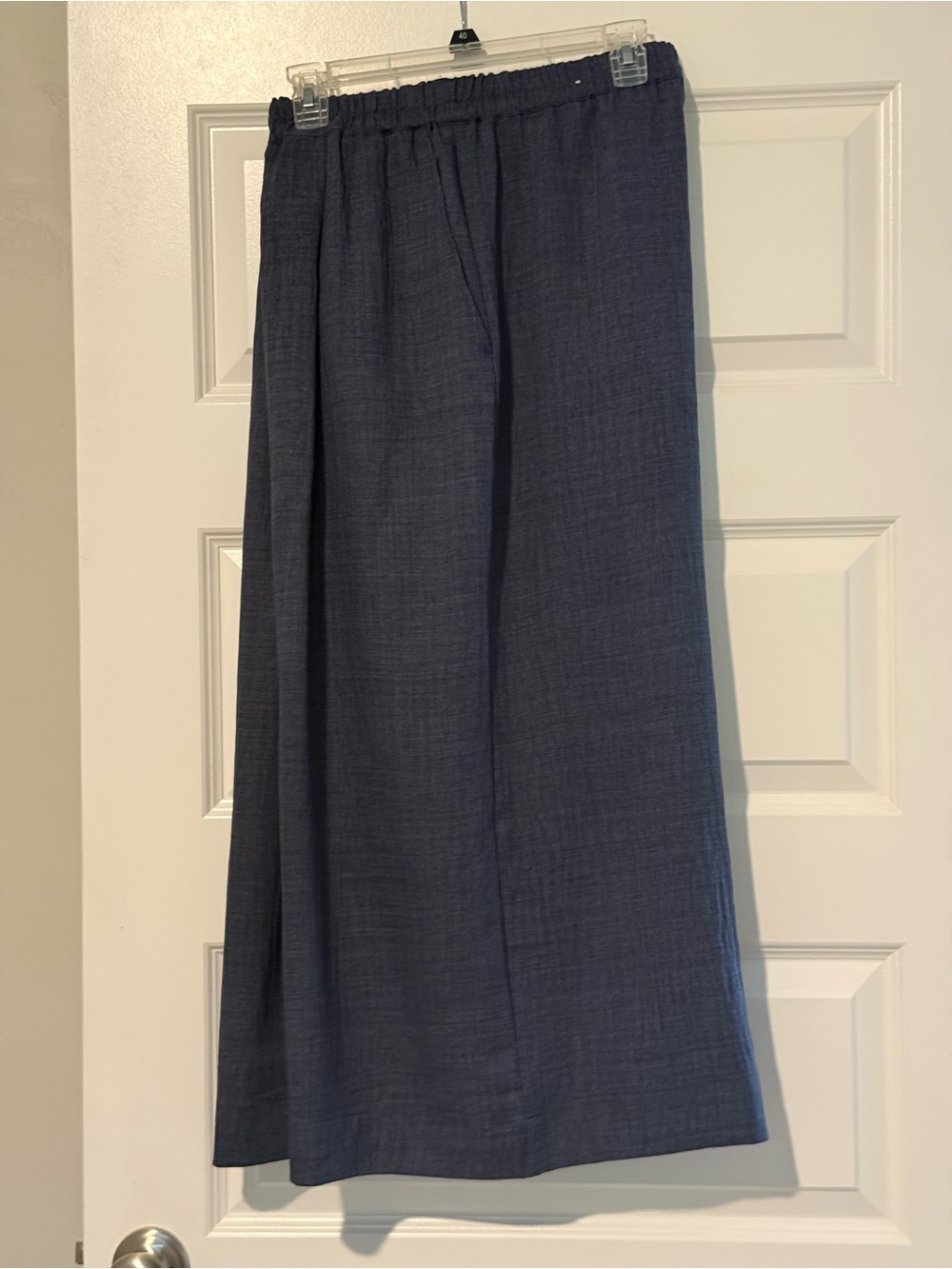 Max Studio Wide-Leg Navy Pull-On Pants